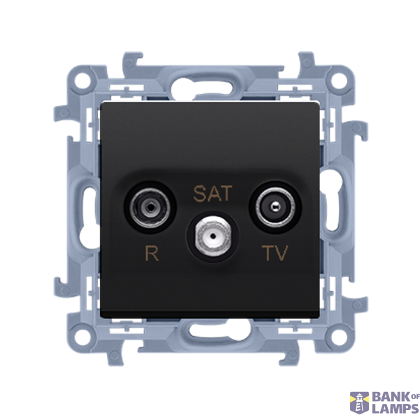 R-TV-SAT final aerial socket, atten.: 1dB, black matt image 1