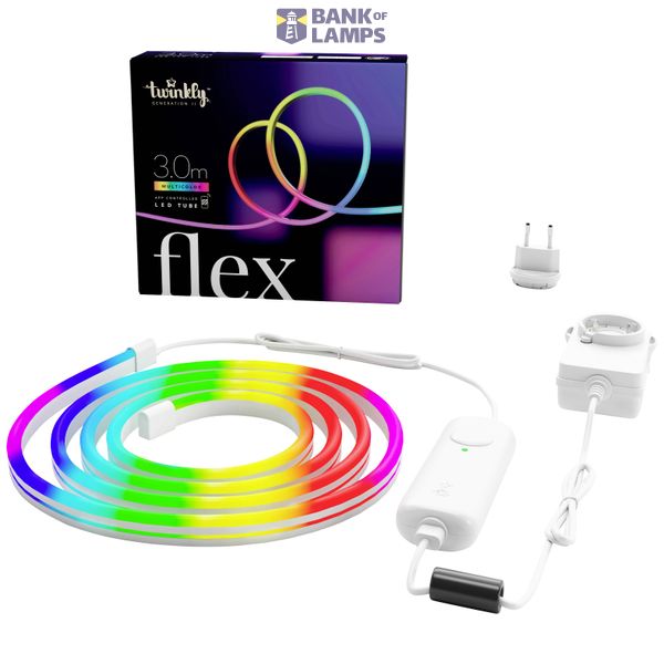 RGB light Flex, 3 meter long starter, White, BT+WiFi, Gen II, IP20, Plug C image 1