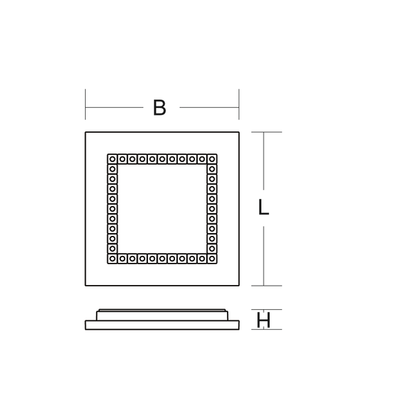 HEMIS square, 22 / 25 W, 2900 / 3400 lm, 840, white, on/off Ceiling lu image 4
