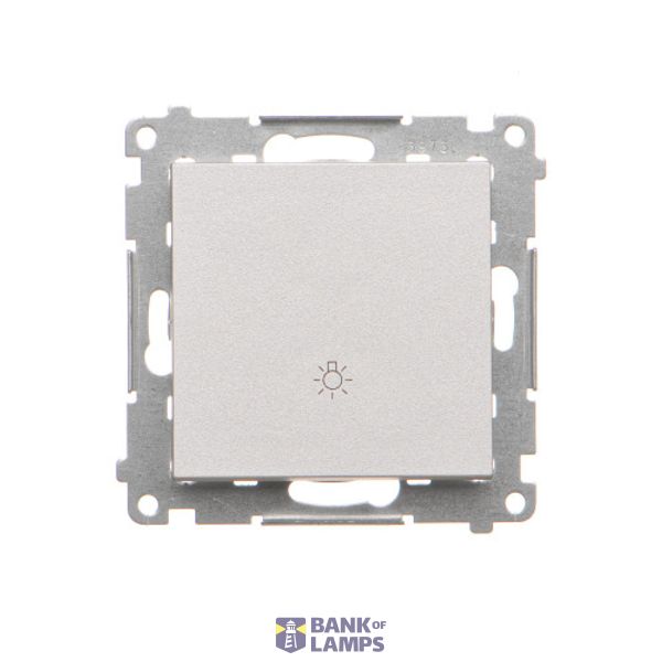 Light push button, 10AX, matt aluminum image 1
