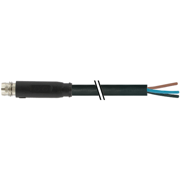 M8 male 0° A-cod. snap-in with cable PVC 4x0.25 bk UL/CSA 1.5m image 1