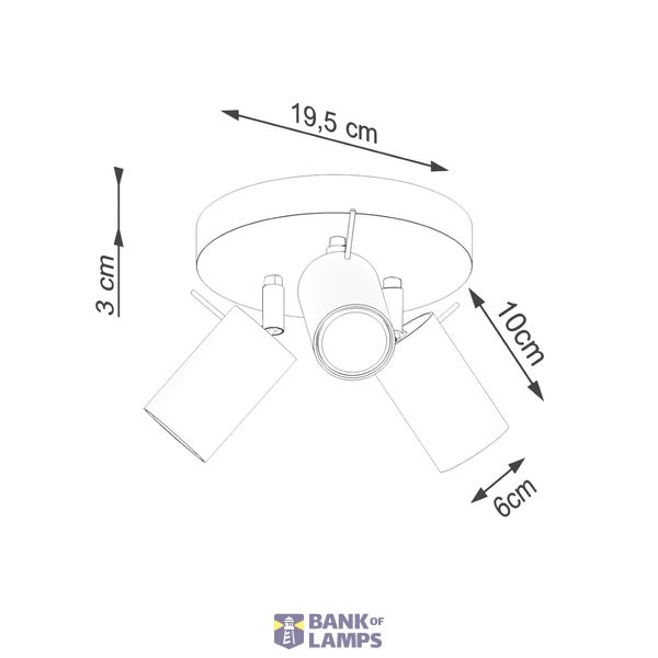 CEILING LAMP RING 3P BEIGE 3XGU10 image 5