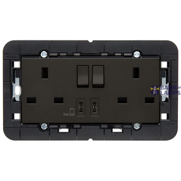 2 2P+E13ABS socket+red switch+C/C-USB bl image 1