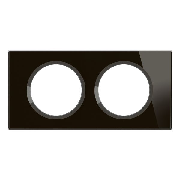 PLATE 2 GANG ONYX BLACK GLASS image 6