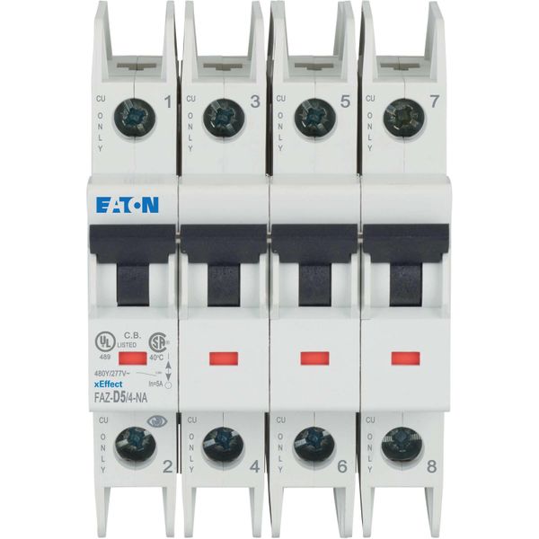 Miniature circuit breaker (MCB), 5 A, 4p, characteristic: D, NA image 7