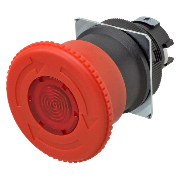 Emergency stop switch, illuminated, 40mm dia, push-lock/turn-reset, IP A22E0017R image 3