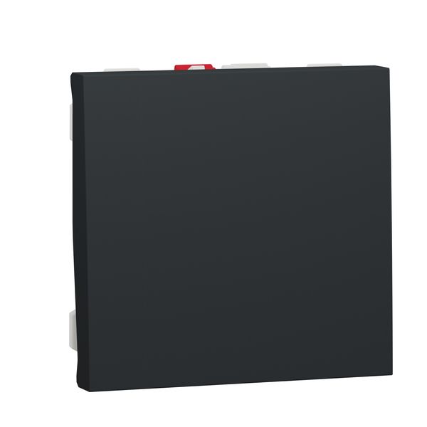 Switch, New Unica, 1-pole 1-way, 10AX, 2 modules, screwless terminals, painted, IP4X, anthracite image 1