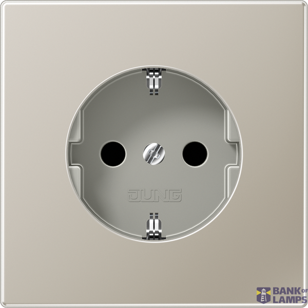 SCHUKO socket, 16 A 250 V ~, integrated increased contact protection, SAFETY+, LS series, stainless steel image 1