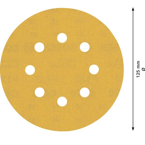 EXPERT C47 Sandpaper with 8 holes for Random Orbital Sanders 125 mm, G 32 5-pc image 3
