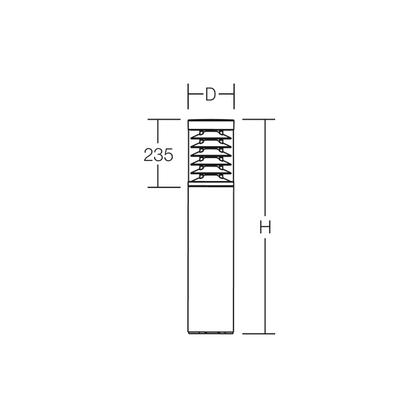 MEGA TOWER F, 18 W, 1550 lm, 840, silver, on/off Bollards, D 156 H 750 image 3