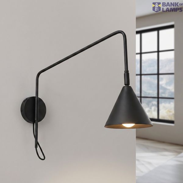 Wall lamp NOX 1 black with a switch image 3