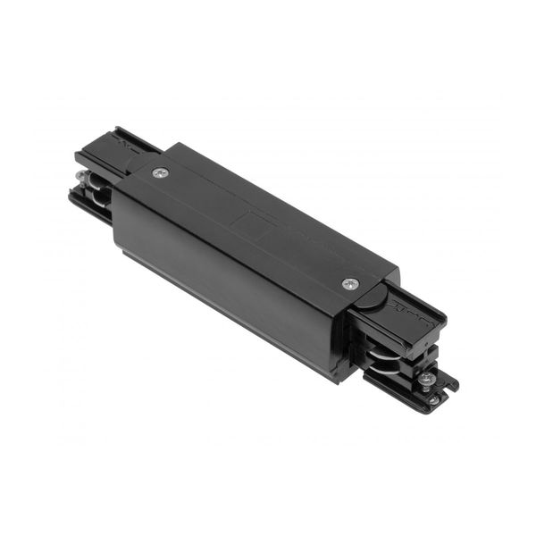 Electrical connector with power supply for 3-phase track, black image 1