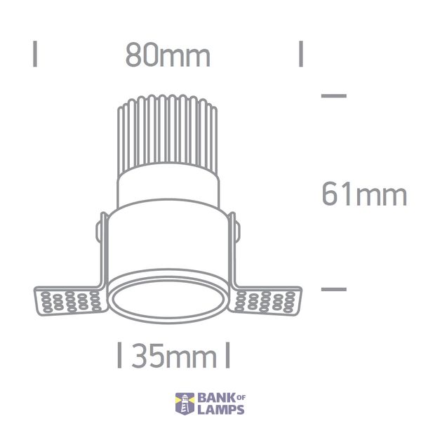 WHITE LED  3W WW 36deg 350mA IP20 DARK LIGHT TRIMLESS image 2