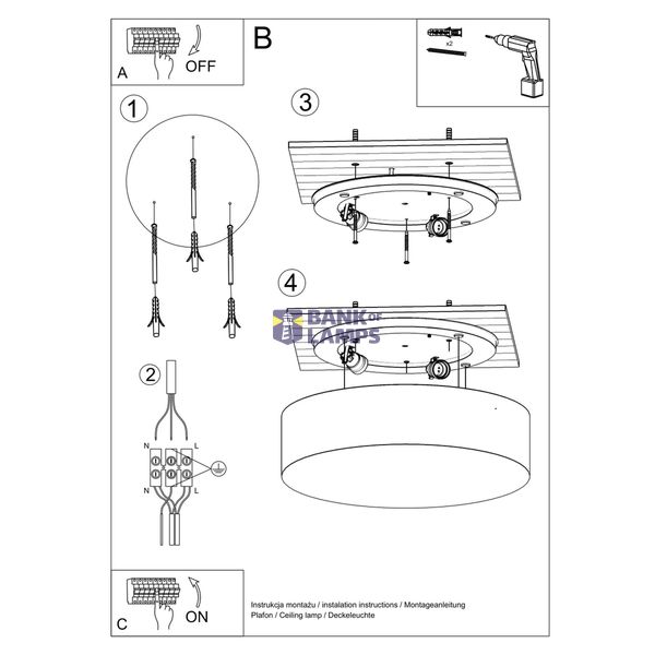 CEILING LAMP ARENA 35 WHITE E27 2X60W IP20 image 7