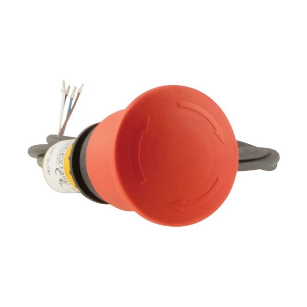 C22-PVT45P-K11-P62 Emergency stop/emergency switching off pushbutton, Palm-tree shape, 45 mm, Turn-to-release function, 1 NC, 1 N/O, Cable (black) with non-terminated en image 16
