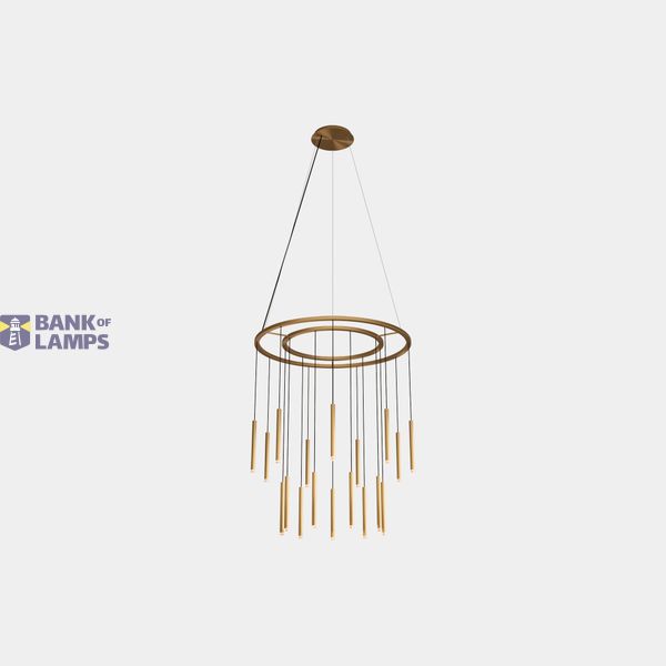 Pendant Candle 18 Bodies Chandelier LED 62.8W 2765lm 2700K Brass image 1