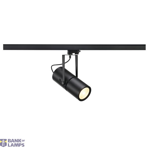 EURO SPOT ELECTRONIC BALLAST, matt black, HQI-T, 70W, 15°, incl. 3- circuit adapter image 1