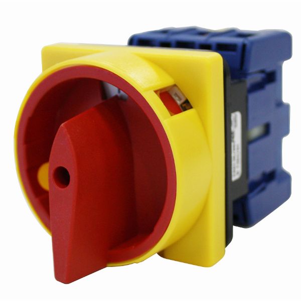 Emergency-Stop Main Switch, front, 4 hole mount, 3-pole, 40A image 1
