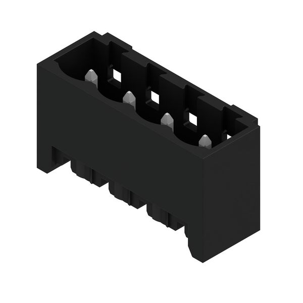 PCB plug-in connector, male header, closed side, THT/THR solder connection, 5.08 mm, Number of poles: 4, 180°, Solder pin length (l): 1.5 mm, tinned, black, Box image 3