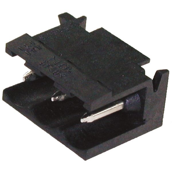 PCB plug-in connector, male header, open side, THT/THR solder connection, 5.08 mm, Number of poles: 2, 90°, Solder pin length (l): 1.5 mm, tinned, black, Tape image 3