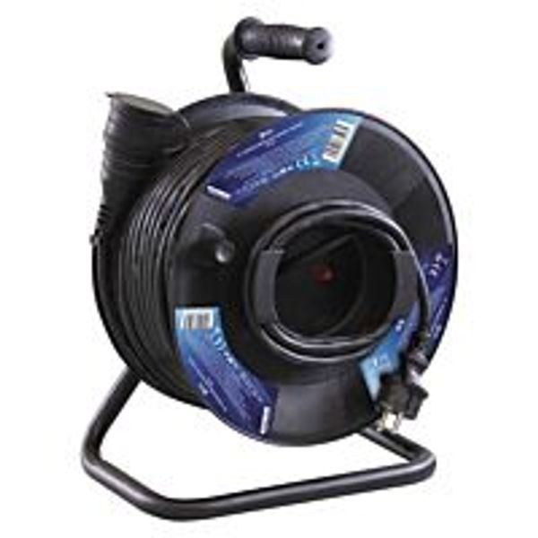 EMOS Extension cable 50m socket-coupling 1x230V/16A with drum IP43 black (H05RRF3G 3x1.5) image 1