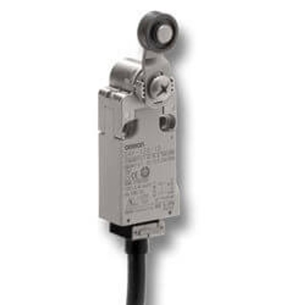 Small Safety Limit Switch, 1NC/1NO slow-action, roller lever, 3 m cabl D4F 0025M image 3