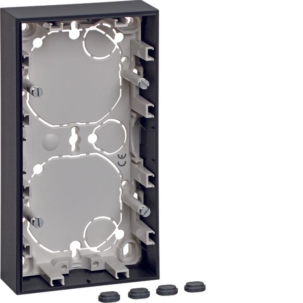 Housing, 2gang, flat design, surface-mounted, S.1, anthracite matt image 1