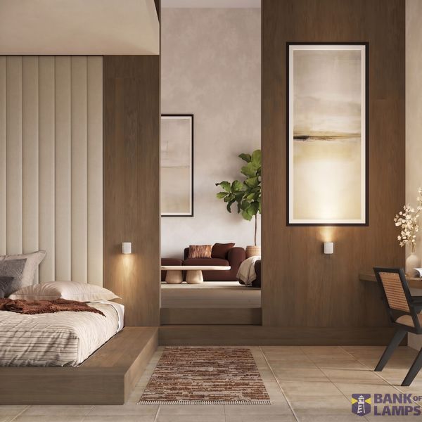 WHITE CARBON WALL LAMP WITH ELEGANT GU10 LAMP SHADE image 5