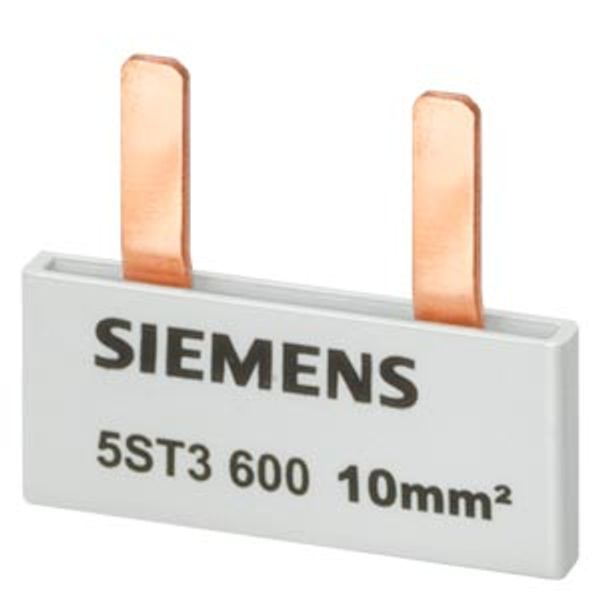Pin busbar, 10 mm2 connection: 2x 1-phase touch-safe image 1