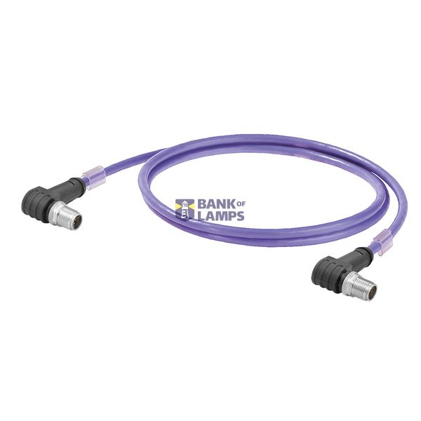 Ethernet Railway Cable (assembled), M12 X-type IP67 male, angled, M12  image 1