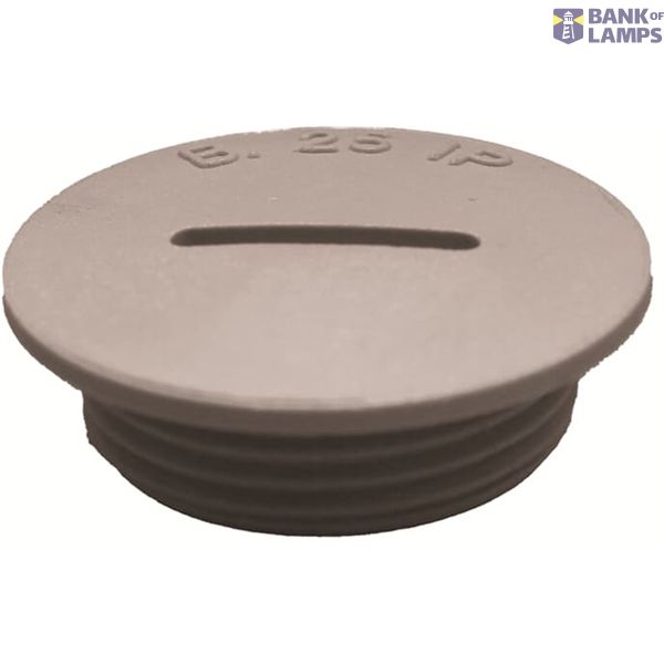 Plug Round Polyamide 6 with 25 Percent Glass Fibre M32 Grey RAL 7001 image 1
