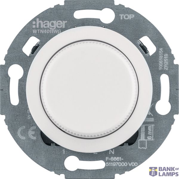 Substation for universal rotary dimmer comfort, Series 1930, polar white image 1