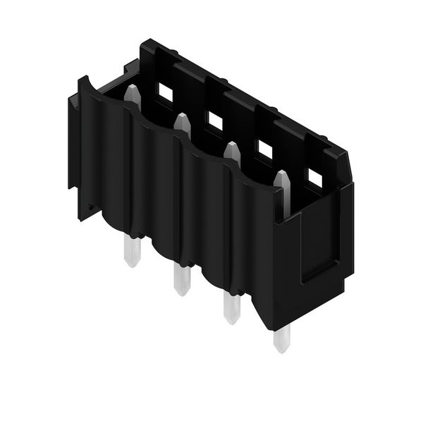 PCB plug-in connector, male header, Dovetails for fixing blocks, THT solder connection, 5.00 mm, Number of poles: 4, 180°, Solder pin length (l): 4.5 mm, tinned, black, Box image 8