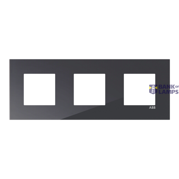 Frame 3-gang / 2+2+2-modules - ABB logo - S - Tacteo Black image 1