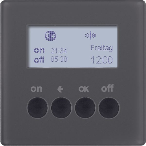 KNX radio timer quicklink, display, Q.1/Q.3, ant. velvety, lacq. image 1