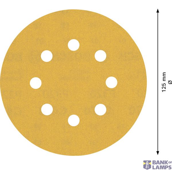 EXPERT C47 Sandpaper with 8 holes for Random Orbital Sanders 125 mm, G 32 5-pc image 3