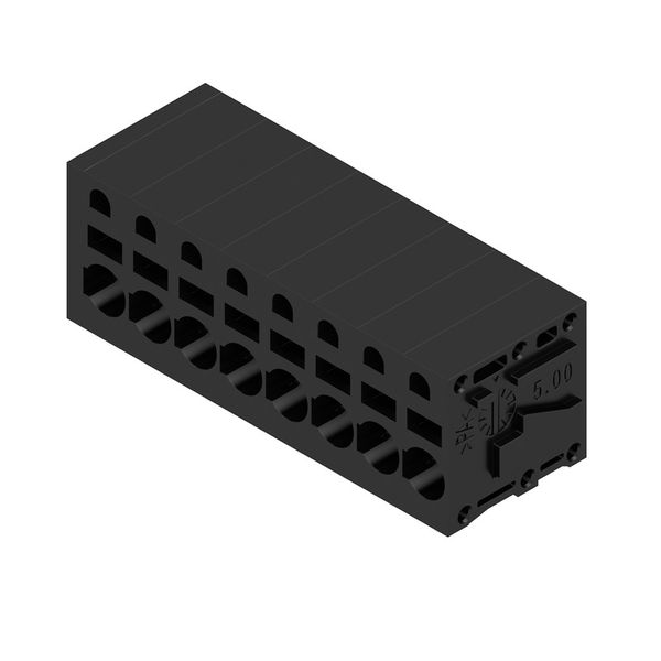 Printed circuit board terminals, 5.00 mm, Number of poles: 8, 90°, Solder pin length (l): 3.5 mm, tinned, black, PUSH IN without actuator, Clamping range, max. : 2.5 mm², Box image 2
