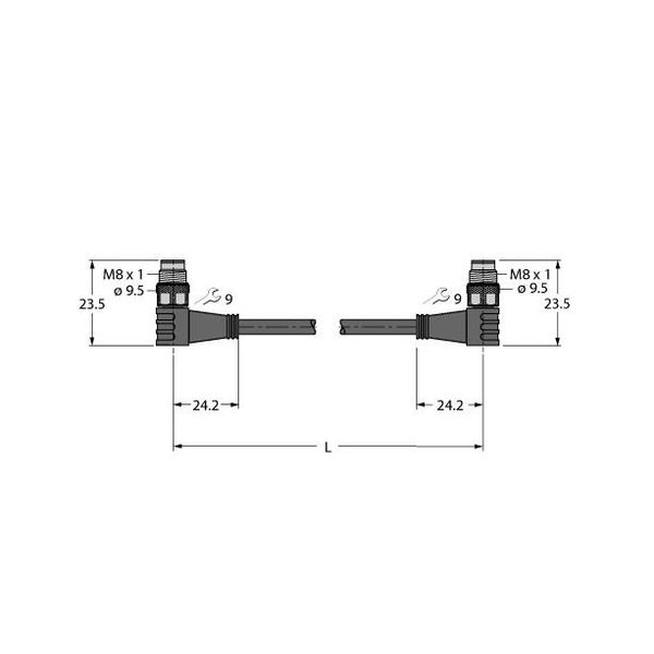 Actuator, Sensor and Supply Cable, PUR Extension Cable   PSW4M-0.2-PSW4M/TXL image 1