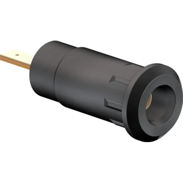 2 mm socket, flat plug connection, mounting Ø 8.3 mm, CAT III, black, 65.9099-21 image 1