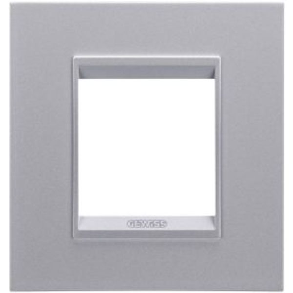 LUX INTERNATIONAL PLATE - IN PAINTED TECHNOPOLYMER - 2 MODULES - MONOCHROME TITANIUM - CHORUSMART image 1