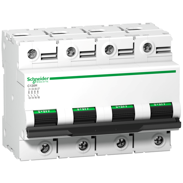 Miniature circuit-breaker, Acti9 C120H, 4P, 125 A, D curve, 15000 A (IEC 60898-1), 15 kA (IEC 60947-2) image 4