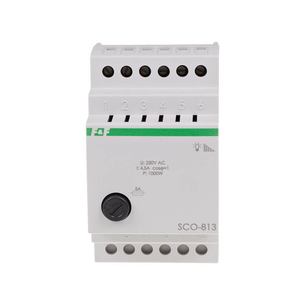 SCO-813 lighting dimmer, DIN rail mounting, 230V AC 1000W power supply image 2