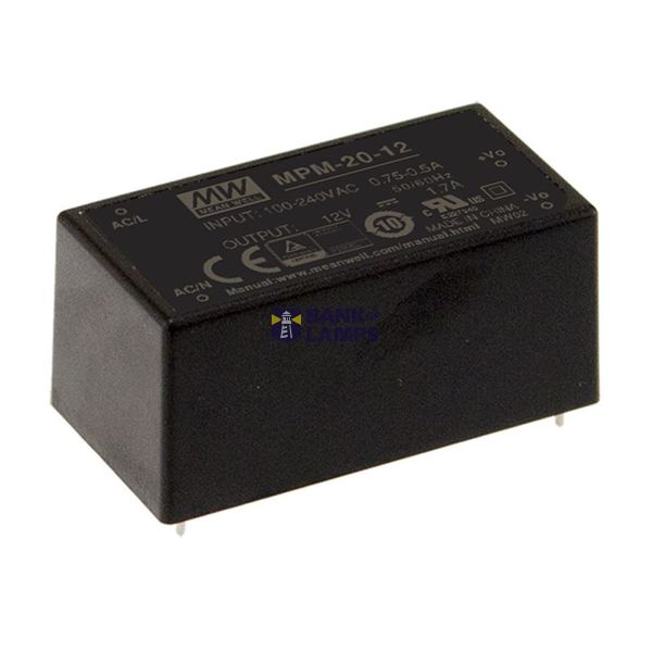 MPM-20-15 Switching power supply, module, 21W, 15V, 1.4A, MEAN WELL image 1