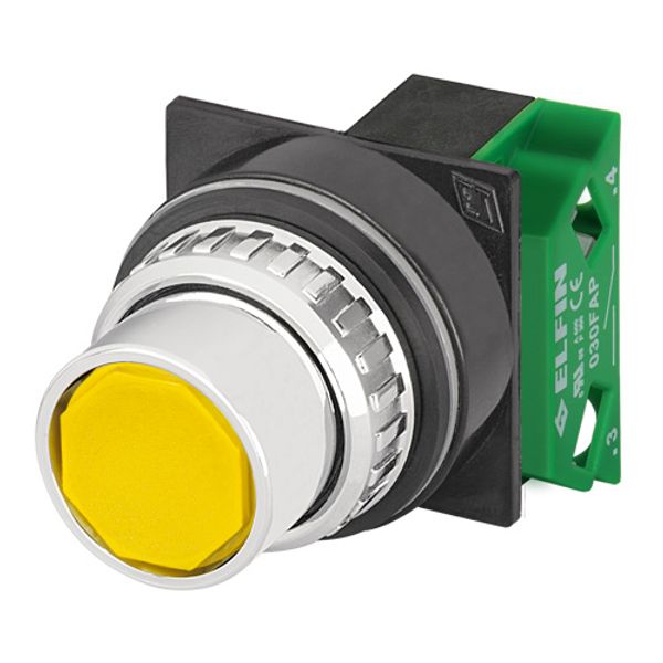 Push-button with full guard, yellow, N.O. image 1