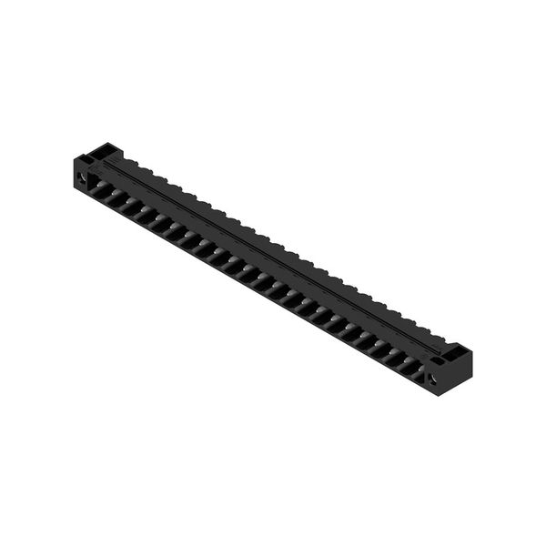 PCB plug-in connector, male header, Flange, THT solder connection, 5.08 mm, Number of poles: 23, 90°, Solder pin length (l): 3.2 mm, tinned, black, Box image 4