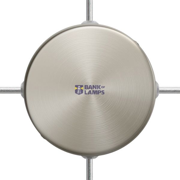 Cylindrical metal 4-side hole ceiling rose kit (junction box) image 1