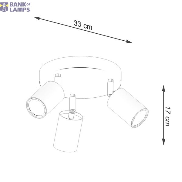 CEILING LAMP VERDO 3P BLACK GU10 3X10W IP20 image 4
