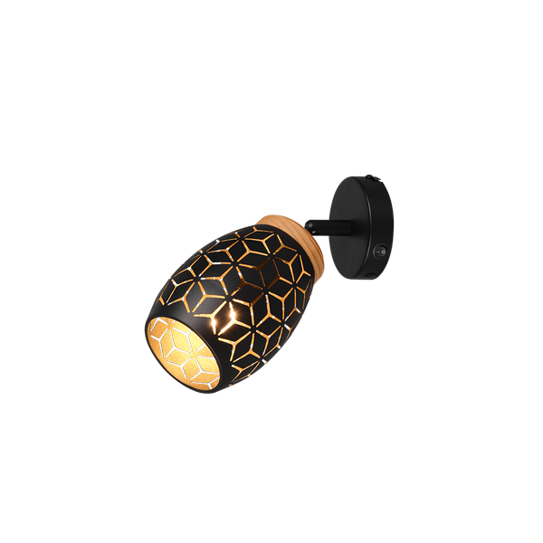Bidar spotlight 1-pc E14 matt black/gold image 1