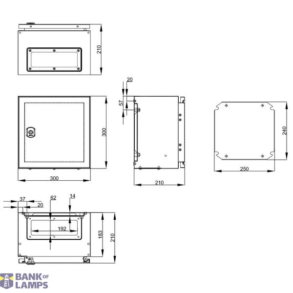 Wall-mounted enclosure 1 door IP65 H=300 W=300 D=210 mm image 2
