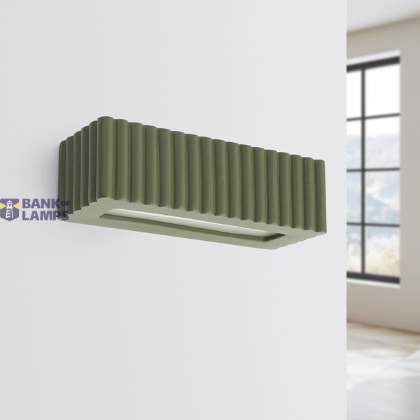 Wall lamp ceramic RIGATA olive green image 9